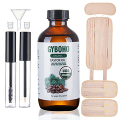 GYBOHO castor oil 8oz bottle for skin and hair nourishment