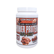 Gym Molly Power Protein jar highlights premium whey isolate for post-workout fueling.