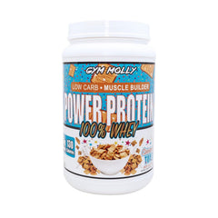 Gym Molly Power Protein Powder Cinnamon tub with premium flavor.