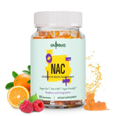 Gyumolics NAC supplement bottle with gummies for convenient daily wellness.