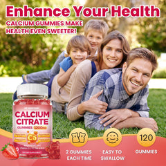GZ HaoYuan Calcium Citrate Gummies label shows D3 and K2 and minerals