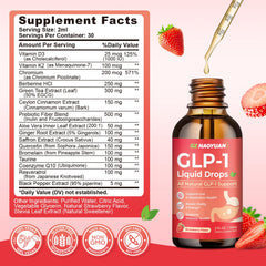 Droppers dispensing GLP-1 drops with strawberry flavor for easy daily use