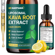 GZ HAOYUAN liposomal kava drops bottle promotes calm evenings.