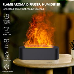 Gzvxuny Flame diffuser showcasing 7-color LED options for mood lighting