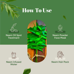 H&C Neem Leaves Powder in a mixing bowl with spoon.