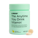 H-PROOF The Anytime You Drink Vitamin bottle front with lemon flavor and vegan formula.