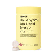 H-PROOF Anytime Energy bottle closeup highlighting convenient, jitter-free energy chews