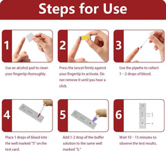 H.pylori Iron Test Kit instruction leaflet guiding simple self-testing steps.