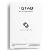 H2TAB molecular hydrogen tablets in a bottle for quick hydration and antioxidant support.