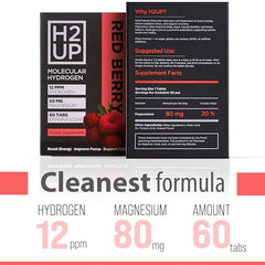 H2UP 12 ppm hydrogen water ready to sip in a glass