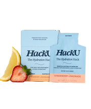 HackU The Hydration Hack strawberry lemonade bottle boosts hydration during workouts.