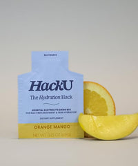 HackU travel single-serve packet ready for workouts or trips