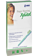 Hager Pharma Happy Morning Toothbrush packaging showing individually wrapped units for hygiene.