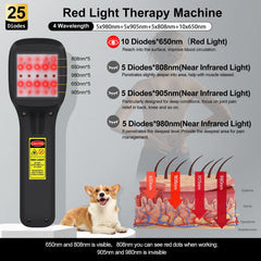 HlAiL red light therapy device side view showing portable design for travel.