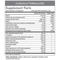 Hairmax MSM capsules close-up highlighting keratin support for hair.