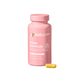 HAIRtamin MOM prenatal bottle with one-a-day capsules for prenatal wellness.