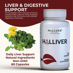 Artichoke leaf image with Halliver promoting digestive balance and sustainment