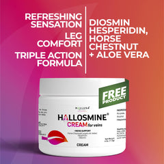 Vein health illustration with Hallusa Natural product benefits