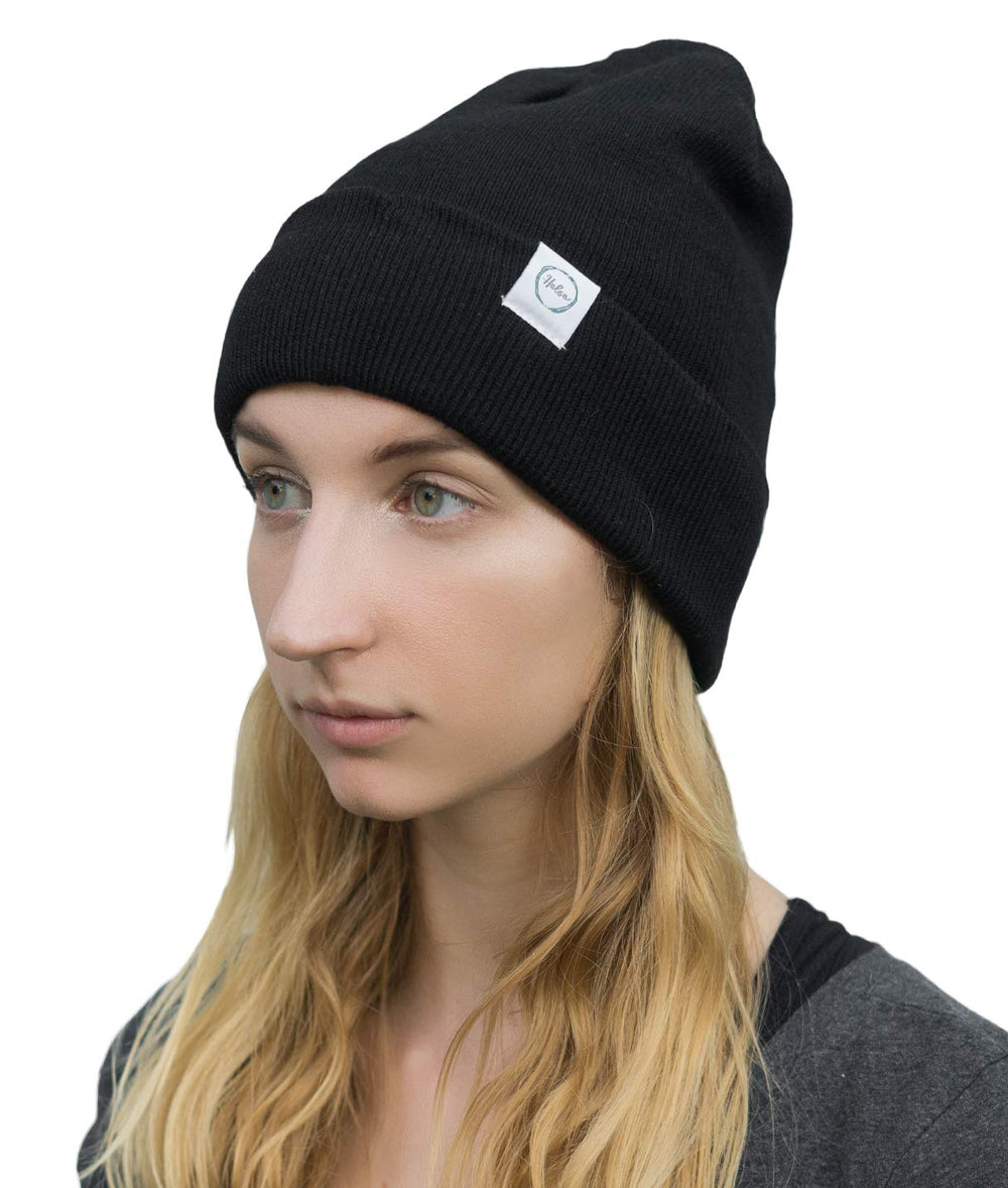 HALSA EMF protection hat front view, sleek silver fabric for shielding