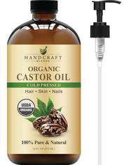 Handcraft Blends Aceite de ricino, botella de vidrio, para cabello suave y nutrido