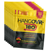 Hangovr-180 Tri-Power capsules shown before drinking to support clarity and focus.
