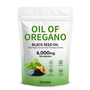Hansodap Oil of Oregano with Black Seed Oil softgel close-up highlighting its immune-support formula