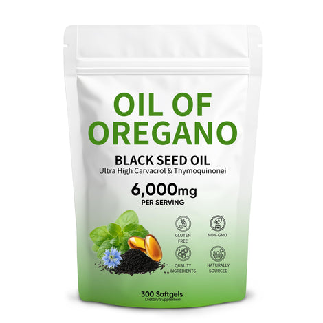 Hansodap Oil of Oregano with Black Seed Oil softgel close-up highlighting its immune-support formula