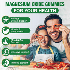 Haohan Magnesium Oxide Gummies strawberry closeup – chewy texture with vibrant flavor.