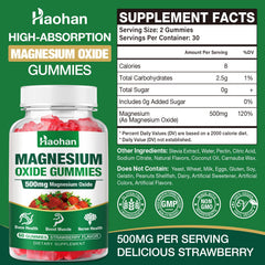 Haohan Magnesium Oxide Gummies strawberry plate – chewable daily nutrient support.