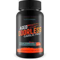 Happy Health Marketplace Aged Odorless Garlic Pro bottle with odor-free capsules for daily immune support.
