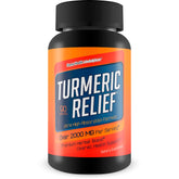 Happy Health Turmeric Relief bottle showing daily comfort from turmeric and pepper.