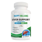 Happy Millions liver support bottle for daily capsule routine.
