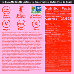 Happy Viking Strawberry Protein label showing 30g protein per serving for fullness