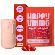 Happy Viking Strawberry Protein bag with scoop for on-the-go fueling and protein intake