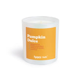 Happy Wax Pumpkin Dulce front view with natural soy candle and autumn aroma