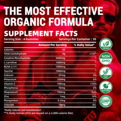Happyummmm gummy front label with NSF, vegan, and gluten-free icons