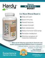 Hardy Nutritionals Macro Mineral Boost bottle cap close-up emphasizes quality