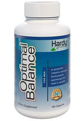 Hardy Nutritionals Men's Optimal Balance bottle pour with easy-to-swallow capsules for daily health support.