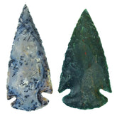 HARMONIZE Reiki arrowhead set with two agate spearheads for meditation and energy focus.