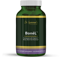 Harmony Bone’L bottle with 120 vegetarian capsules supports bone, nail, and hair health.