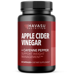 HAVASU NUTRITION Apple Cider Vinegar Capsules bottle front for convenient daily use.