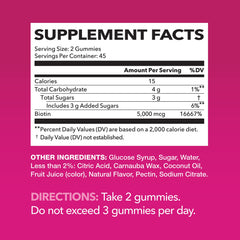 Close-up of HAVASU Biotin gummies – chewy texture and daily hair and nails support.