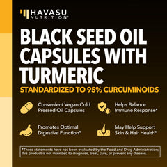 HAVASU NUTRITION cold-pressed black seed oil bottle highlighting extraction quality
