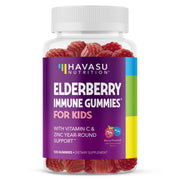 HAVASU NUTRITION elderberry gummies for kids bottle offering easy daily immune support with berry flavor.