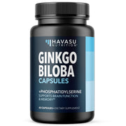 Havasu Nutrition front label shows Ginkgo Biloba 120mg for focus and clarity.
