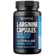 Cápsulas HAVASU NUTRITION L-ARGININA Citrulina en botella para rendimiento diario.