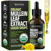 HAVASU NUTRITION Mullein Drops bottle front view for easy respiratory support