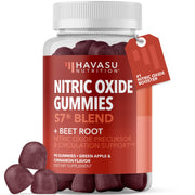 HAVASU Nutrition Nitric Oxide Gummies bottle showing the endurance-focused supplement in a sleek package.