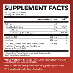 HAVASU Nitric Oxide Gummies closeup highlighting green apple and cinnamon flavor details.