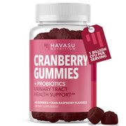 HAVASU NUTRITION probiotic cranberry gummies bottle highlighting urinary tract support